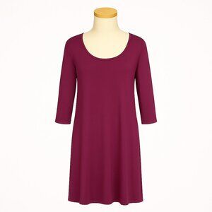 EILEEN FISHER Viscose-Jersey Scoop-Neck Dress Size Small Viscose Lycra